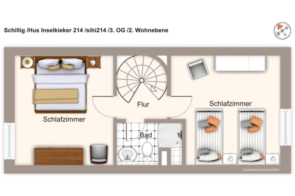 Apartamento Hus Inselkieker Hus Inselkieker 214 Schillig Exterior foto